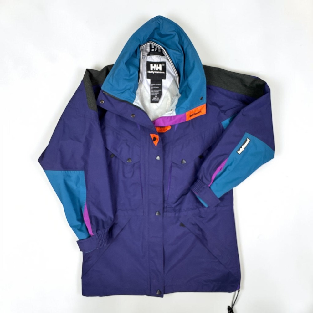 Vintage 90s Helly Hansen Helly-Tech Jacket Purple Teal Colorblock M